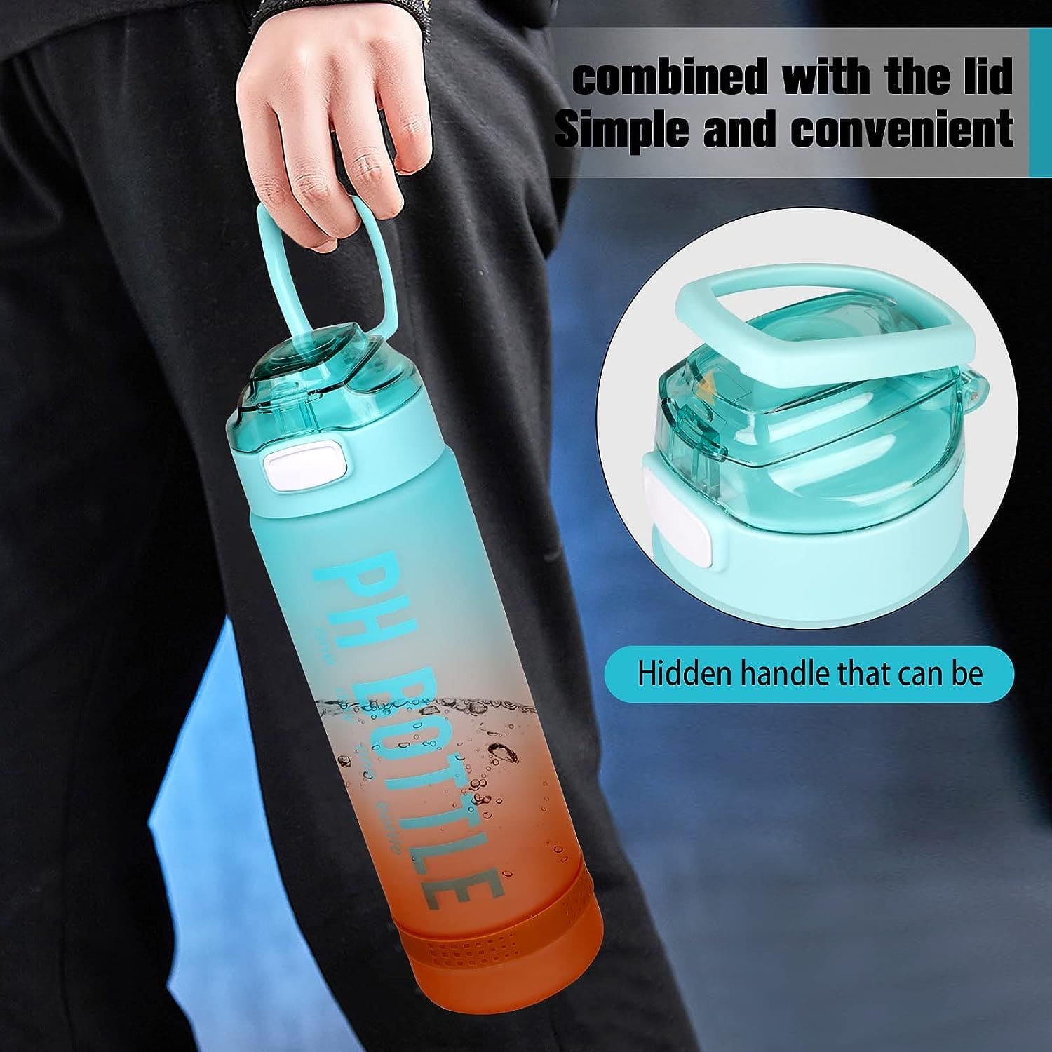 1L PH Water Bottle, Portable Gym Fitness Durable Sport Drinking Bottle, Unbreakable Water Bottle, Recyclable Plastic Drinking Bottle, Large Capacity Water Dispenser Bottle 1L PH Water Bottle, Portable Gym Fitness Durable Sport Drinking Bottle, Unbreakable Water Bottle, Recyclable Plastic Drinking Bottle, Large Capacity Water Dispenser Bottle